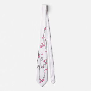 川-日本人のデザインのタイ上の桜 ネクタイ