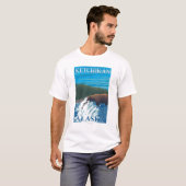 川- Ketchikan、アラスカのくまの魚釣り Tシャツ (正面フル)
