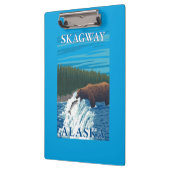 川- Skagway、アラスカのくまの魚釣り クリップボード (左)