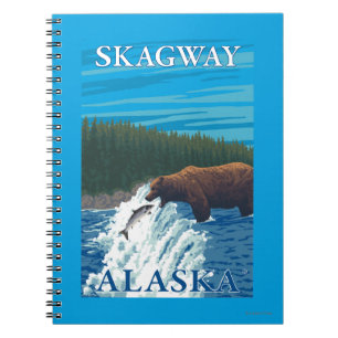 川- Skagway、アラスカのくまの魚釣り ノートブック