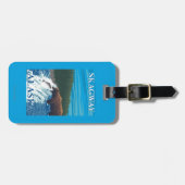 川- Skagway、アラスカのくまの魚釣り ラゲッジタグ (正面横)