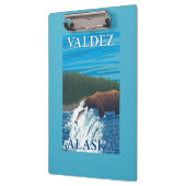 川- Valdez、アラスカのくまの魚釣り クリップボード (左)