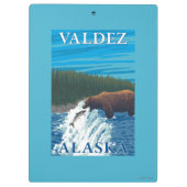 川- Valdez、アラスカのくまの魚釣り クリップボード (裏面)