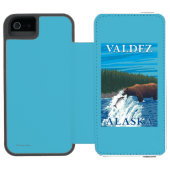 川- Valdez、アラスカのくまの魚釣り Incipio iPhoneウォレットケース (フォリオオープン)