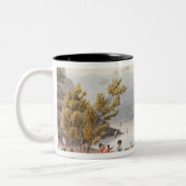 川Mondegoの浅瀬を渡ること、C.によって刻まれて ツートーンマグカップ (左)