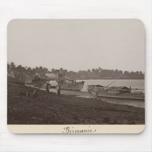 川Thanlwinの米を運ぶボート マウスパッド (正面)