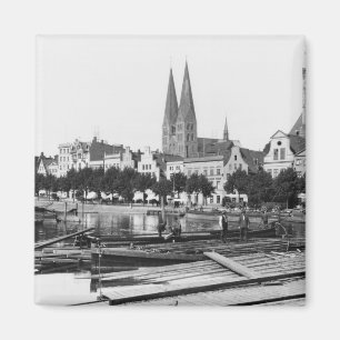 川Traveの木の、リューベック販売、c.1910 マグネット