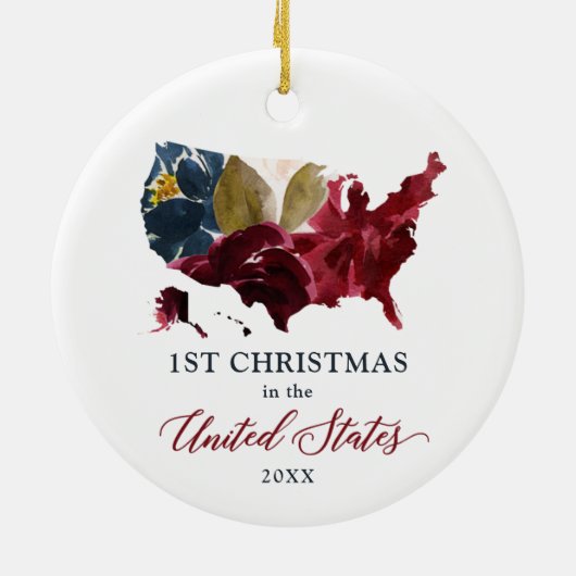 州で最初のクリスマス統一されたパーソナライズされた セラミックオーナメント (裏面)