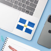 州とギリシャ王国の戦争国旗 シール (ノートパソコンとiPhone)