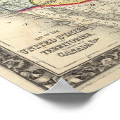 州と地統一された域の地図 ポスター (角)