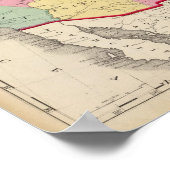 州と地統一された域の地図 ポスター (角)