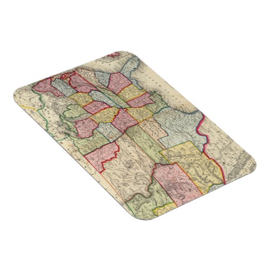 州と地統一された域の地図 マグネット (右側)