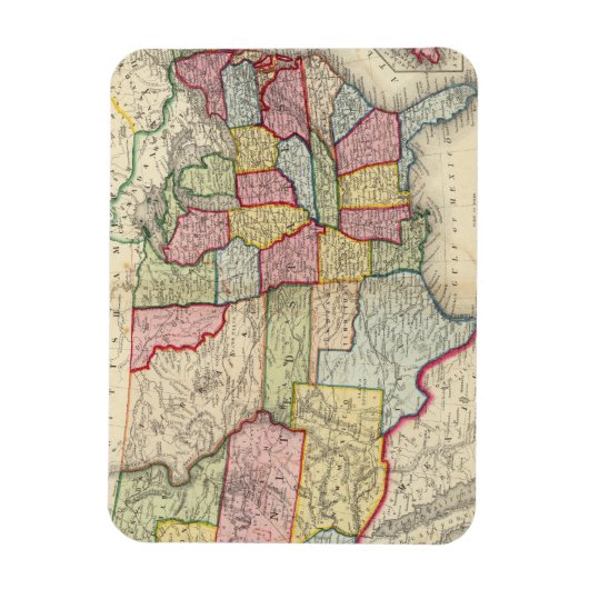 州と地統一された域の地図 マグネット (縦)