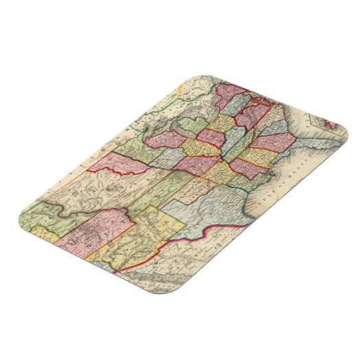 州と地統一された域の地図 マグネット (左側)