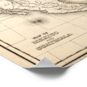 州と統一されたテキサス州の地図 ポスター (角)