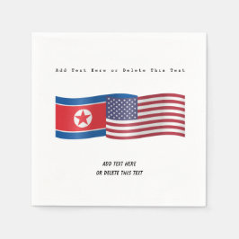 州と統一された北朝鮮の国旗の追加文字 スタンダードカクテルナプキン