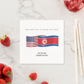 州と統一された北朝鮮の国旗の追加文字 スタンダードカクテルナプキン (インサイチュ)