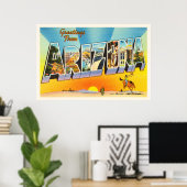 州のアリゾナAZオールドヴィンテージ旅行記念品 ポスター (ホームオフィス)