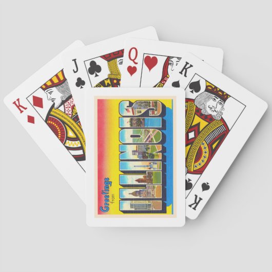 州のイリノイILヴィンテージラージレター トランプ (裏面)