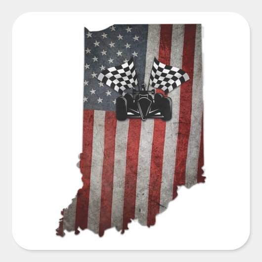 州のインディアナレーサーTシャツヴィンテージ スクエアシール (正面)