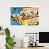 州のウィスコンシンWIオールドヴィンテージ旅行記念品 ポスター (ホームオフィス)