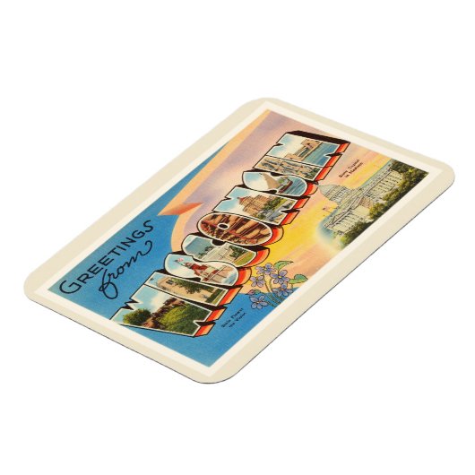 州のウィスコンシンWIオールドヴィンテージ旅行記念品 マグネット (左側)