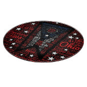 州のオハイオ州ワードアートガラス切断ボード12" カッティングボード (角)