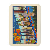 州のカリフォルニアヴィンテージラージレター マグネット (縦)