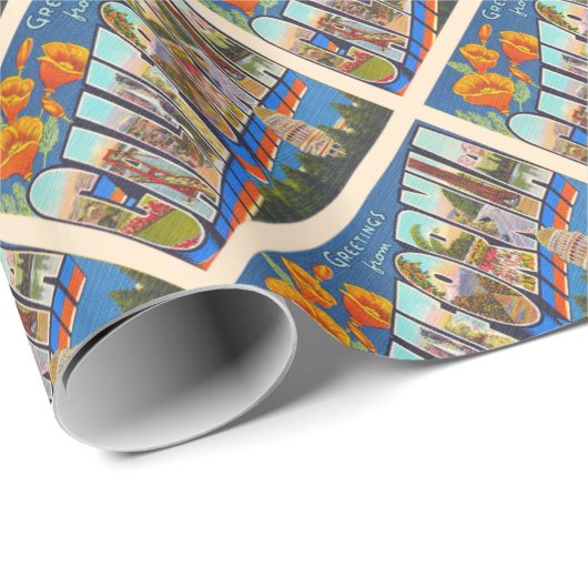 州のカリフォルニアヴィンテージラージレター ラッピングペーパー (ロールコーナー)
