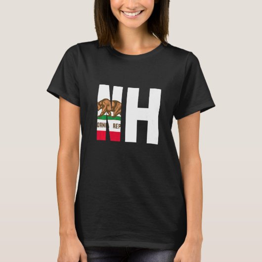 州のカリフォルニア州旗ニューハンプシャーNH Cities a Tシャツ (正面)