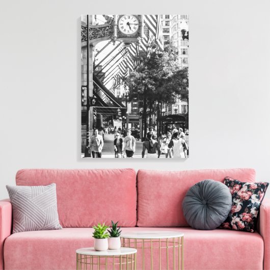 州のシーン| 白黒ポートレートキャンバス キャンバスプリント (インサイチュ (リビング))