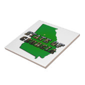 州のジョージアの地図と写真文字 タイル (側面)