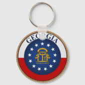 州のジョージア国旗のシールキーチェーン キーホルダー (正面)