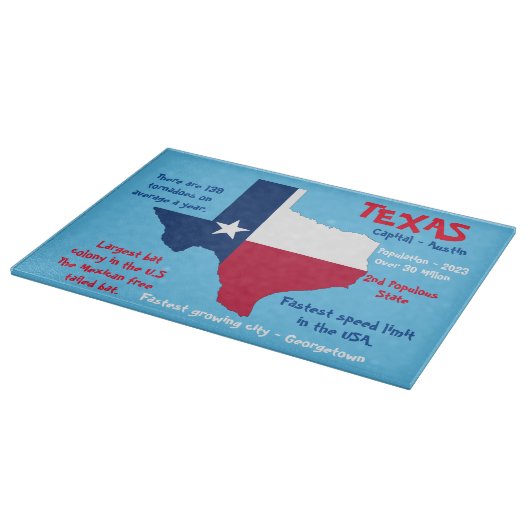 州のテキサス州アメージングファクトグラス カッティングボード (角)