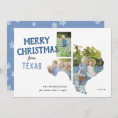 州のテキサス州三写真クリスマス シーズンカード (正面/裏面)