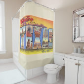州のテキサス州TXヴィンテージ大文字葉書 シャワーカーテン (インサイチュ)