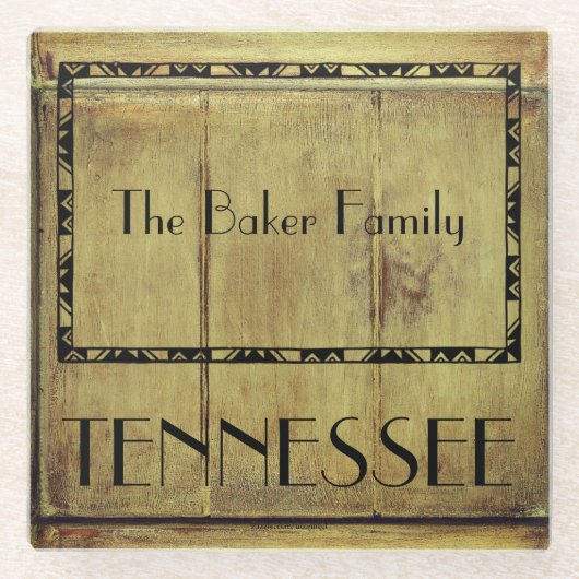 州のテネシー族の名前ガラスコースター ガラスコースター (正面)