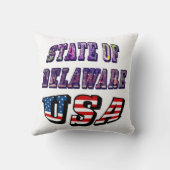 州のデラウェアUSA写真&フラグ文字 クッション (裏面)
