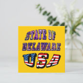 州のデラウェアUSA写真&フラグ文字 招待状 (スタンド正面)