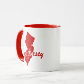 州のニュージャージーのシェイプ赤いマグカップ マグカップ (正面左)