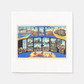 州のニュージャージーヴィンテージ大文字葉書 スタンダードカクテルナプキン (正面)