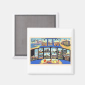 州のニュージャージーヴィンテージ大文字葉書 マグネット (正面/裏面)