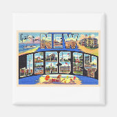 州のニュージャージーヴィンテージ大文字葉書 マグネット (正面)