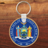 州のニューヨーク国旗のシール キーホルダー (正面)