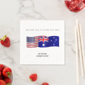 州のフラグと統一されたオーストラリアの追加文字 スタンダードカクテルナプキン (インサイチュ)