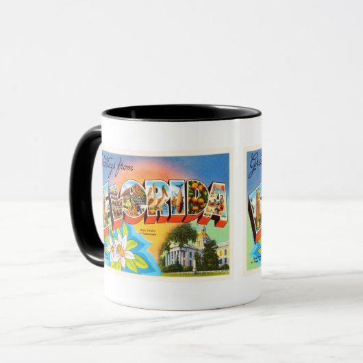 州のフロリダFLの古いヴィンテージ旅行記念品 マグカップ (正面左)