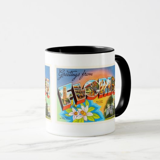 州のフロリダFLの古いヴィンテージ旅行記念品 マグカップ (正面右)