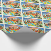 州のフロリダFLの古いヴィンテージ旅行記念品 ラッピングペーパー (角)