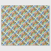 州のフロリダFLの古いヴィンテージ旅行記念品 ラッピングペーパー (フラット)