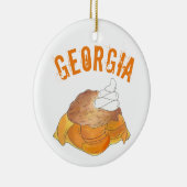 州のプライドアトランタジョージアサザンピーチコブラー セラミックオーナメント (右)